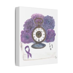 Vintage Floral Canvas Art, Purple Clock Decor, Inspirational Wall Art, Home Sweet Home Decor, Gift for Book Lovers, Unique Artwork