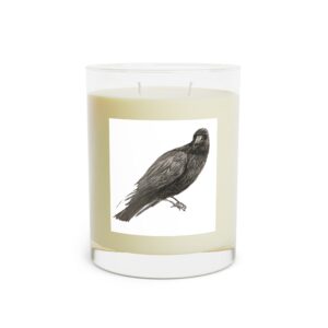 Crow Rustic Raven Scented Candle - 11oz Glass, Perfect for Home Decor, Gifts, Fall, Halloween, and Relaxation