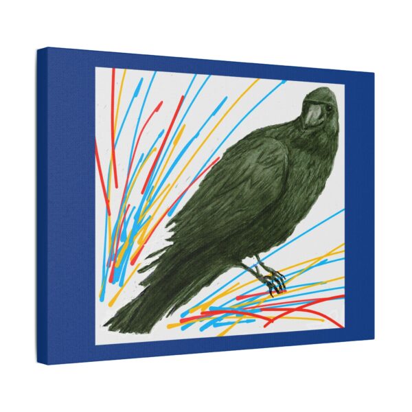 Artistic Crow Splash Canvas Print, Unique Wall Art Decor, Colorful Home Styling, Gift for Bird Lovers, Modern Art for Any Room