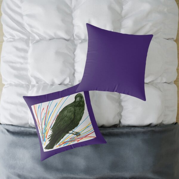 Vibrant Crow Raven Decorative Pillow, Home Decor, Couch Cushion, Unique Gift, Bird Art, Accent Pillow, Colourful Throw Pillow