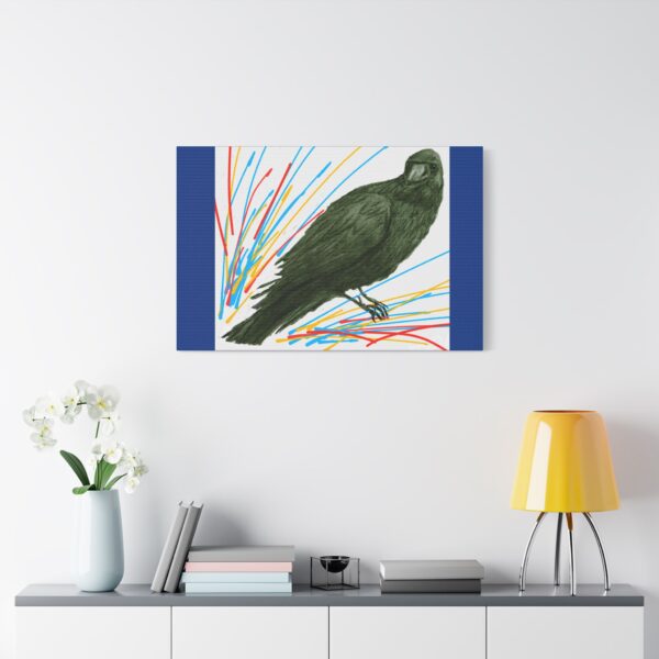 Artistic Crow Splash Canvas Print, Unique Wall Art Decor, Colorful Home Styling, Gift for Bird Lovers, Modern Art for Any Room