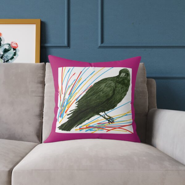 Vibrant Crow Raven Decorative Pillow, Home Decor, Couch Cushion, Unique Gift, Bird Art, Accent Pillow, Colourful Throw Pillow