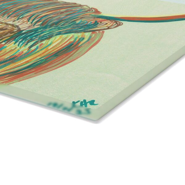 Colorful Highland Cow Glass Cutting Board - Rustic Kitchen Decor, Unique Gift for Home Cooks, Housewarming, Farmhouse Kitchen