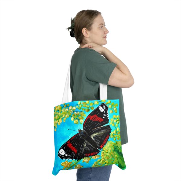 Butterfly Art Shoulder Tote Bag, Eco-Friendly Shopping Bag, Floral Gift, Summer Accessory, Nature Lover Tote