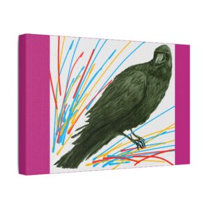 Artistic Crow Splash Canvas Print, Unique Wall Art Decor, Colorful Home Styling, Gift for Bird Lovers, Modern Art for Any Room