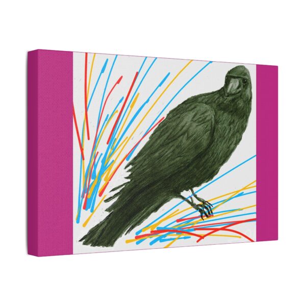 Artistic Crow Splash Canvas Print, Unique Wall Art Decor, Colorful Home Styling, Gift for Bird Lovers, Modern Art for Any Room
