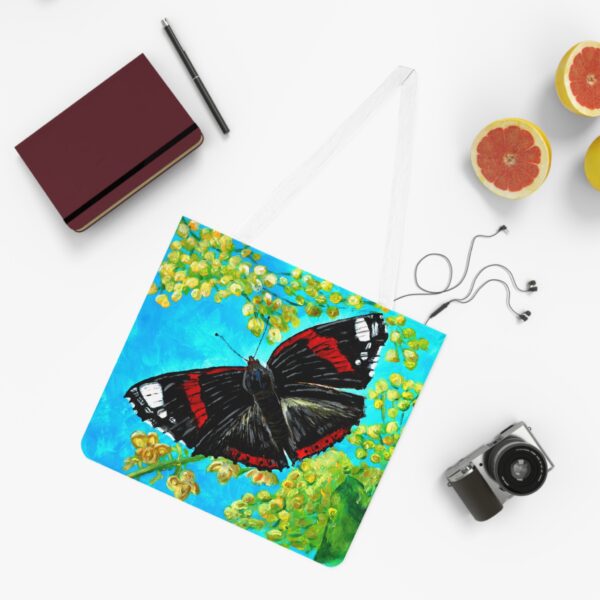 Butterfly Art Shoulder Tote Bag, Eco-Friendly Shopping Bag, Floral Gift, Summer Accessory, Nature Lover Tote