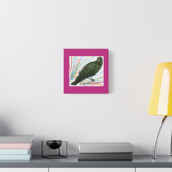 Artistic Crow Splash Canvas Print, Unique Wall Art Decor, Colorful Home Styling, Gift for Bird Lovers, Modern Art for Any Room