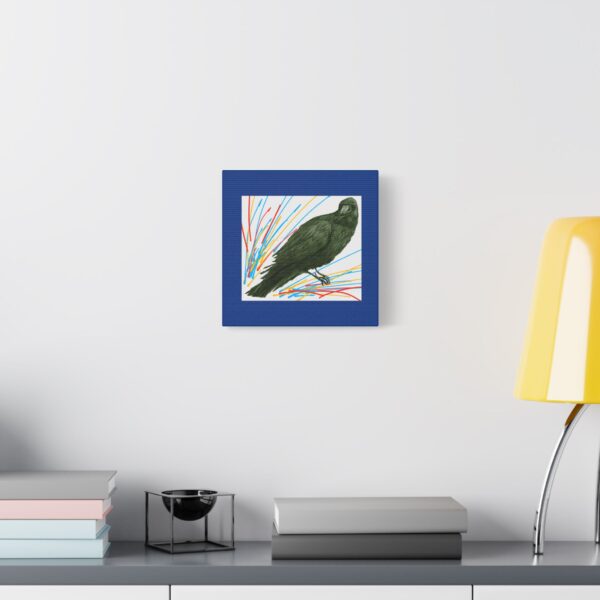 Artistic Crow Splash Canvas Print, Unique Wall Art Decor, Colorful Home Styling, Gift for Bird Lovers, Modern Art for Any Room