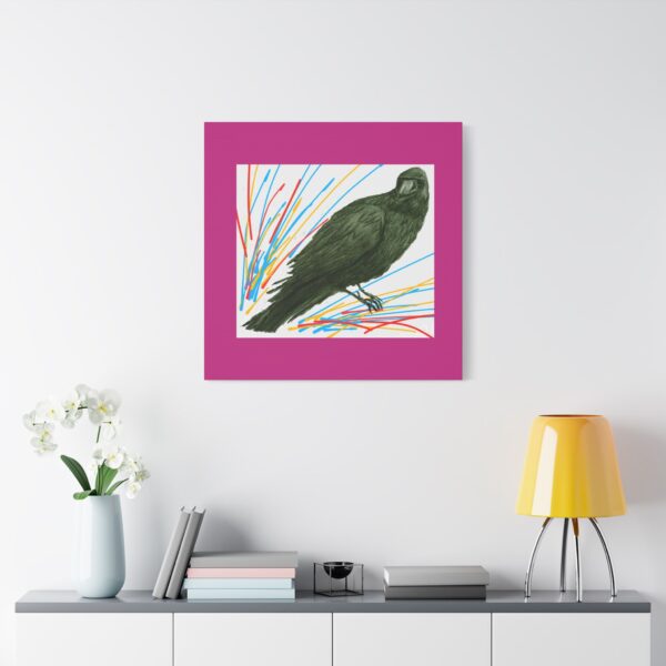 Artistic Crow Splash Canvas Print, Unique Wall Art Decor, Colorful Home Styling, Gift for Bird Lovers, Modern Art for Any Room