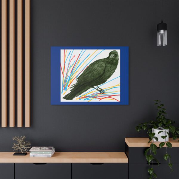 Artistic Crow Splash Canvas Print, Unique Wall Art Decor, Colorful Home Styling, Gift for Bird Lovers, Modern Art for Any Room