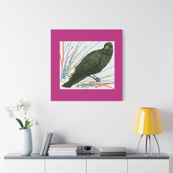 Artistic Crow Splash Canvas Print, Unique Wall Art Decor, Colorful Home Styling, Gift for Bird Lovers, Modern Art for Any Room