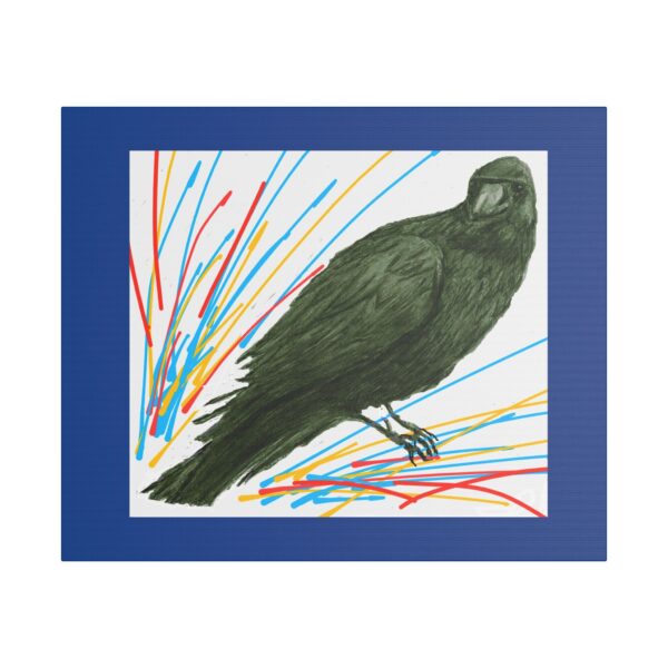 Artistic Crow Splash Canvas Print, Unique Wall Art Decor, Colorful Home Styling, Gift for Bird Lovers, Modern Art for Any Room