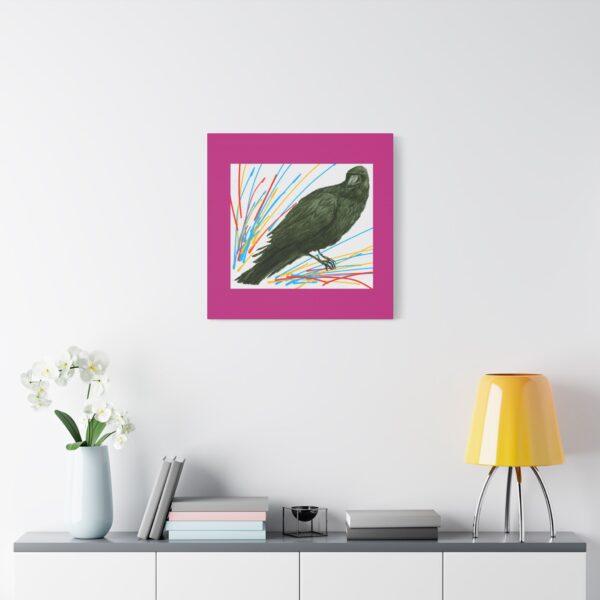 Artistic Crow Splash Canvas Print, Unique Wall Art Decor, Colorful Home Styling, Gift for Bird Lovers, Modern Art for Any Room