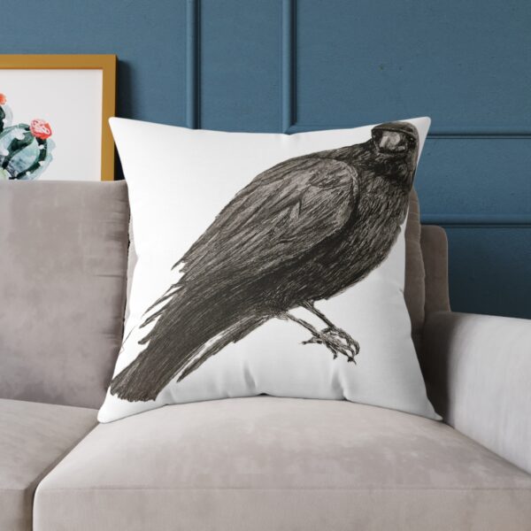 Crow Raven Decorative Pillow, Home Decor, Couch Cushion, Unique Gift, Bird Art, Accent Pillow, Throw Pillow