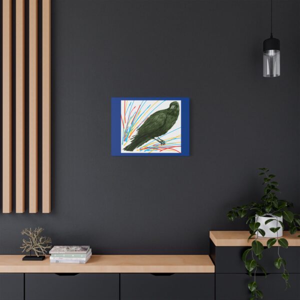 Artistic Crow Splash Canvas Print, Unique Wall Art Decor, Colorful Home Styling, Gift for Bird Lovers, Modern Art for Any Room