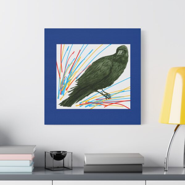 Artistic Crow Splash Canvas Print, Unique Wall Art Decor, Colorful Home Styling, Gift for Bird Lovers, Modern Art for Any Room