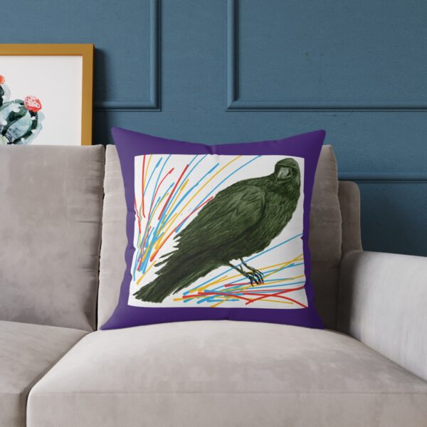 Vibrant Crow Raven Decorative Pillow, Home Decor, Couch Cushion, Unique Gift, Bird Art, Accent Pillow, Colourful Throw Pillow