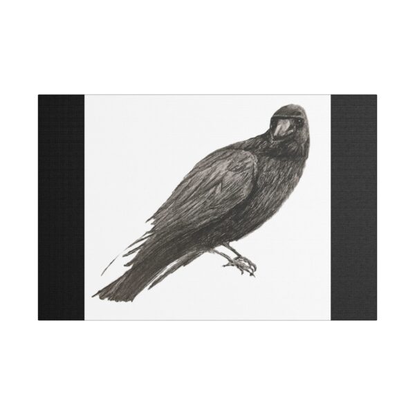 Crow Raven Art Print, Stretched Satin Canvas Wall Decor, Aesthetic Room Art, Unique Gift for Bird Lovers, Eco-Friendly Home Accent