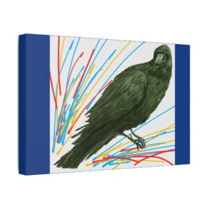 Artistic Crow Splash Canvas Print, Unique Wall Art Decor, Colorful Home Styling, Gift for Bird Lovers, Modern Art for Any Room