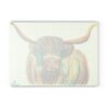 Colorful Highland Cow Glass Cutting Board - Rustic Kitchen Decor, Unique Gift for Home Cooks, Housewarming, Farmhouse Kitchen