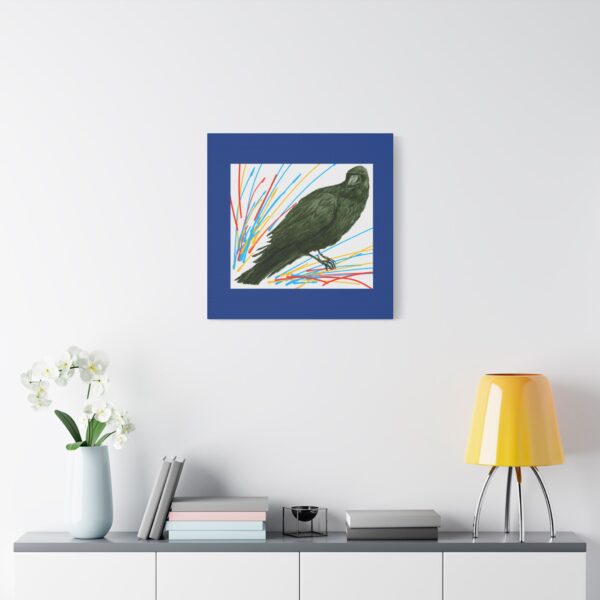 Artistic Crow Splash Canvas Print, Unique Wall Art Decor, Colorful Home Styling, Gift for Bird Lovers, Modern Art for Any Room