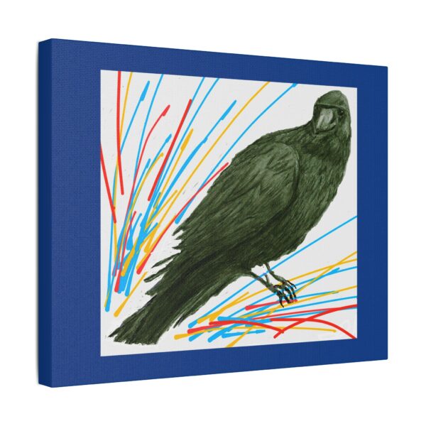 Artistic Crow Splash Canvas Print, Unique Wall Art Decor, Colorful Home Styling, Gift for Bird Lovers, Modern Art for Any Room