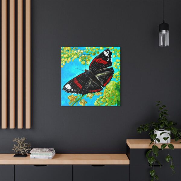 Butterfly Wall Art Canvas, Vibrant Nature Decor, Living Room Artwork, Gift for Nature Lovers, Floral Home Decoration