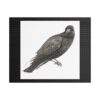 Crow Raven Art Print, Stretched Satin Canvas Wall Decor, Aesthetic Room Art, Unique Gift for Bird Lovers, Eco-Friendly Home Accent