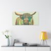 Highland Cow Wall Art, Colorful Canvas Print, Farmhouse Decor, Animal Lover Gift, Rustic Home Decor