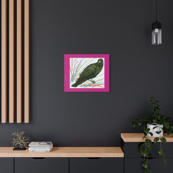 Artistic Crow Splash Canvas Print, Unique Wall Art Decor, Colorful Home Styling, Gift for Bird Lovers, Modern Art for Any Room