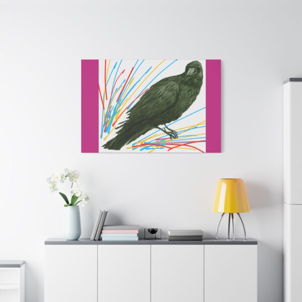 Artistic Crow Splash Canvas Print, Unique Wall Art Decor, Colorful Home Styling, Gift for Bird Lovers, Modern Art for Any Room