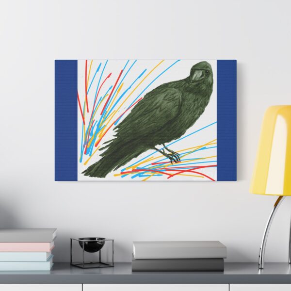 Artistic Crow Splash Canvas Print, Unique Wall Art Decor, Colorful Home Styling, Gift for Bird Lovers, Modern Art for Any Room