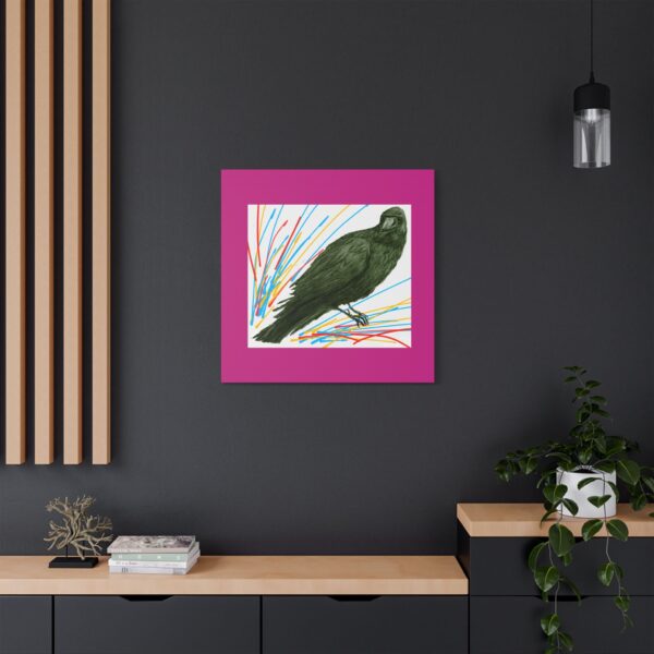 Artistic Crow Splash Canvas Print, Unique Wall Art Decor, Colorful Home Styling, Gift for Bird Lovers, Modern Art for Any Room