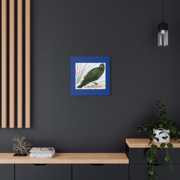 Artistic Crow Splash Canvas Print, Unique Wall Art Decor, Colorful Home Styling, Gift for Bird Lovers, Modern Art for Any Room
