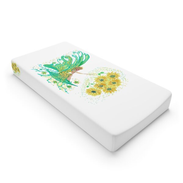 Whimsical Baby Changing Pad Cover with Dahlias, Nursery Decor, Baby Shower Gift, Floral Baby Bedding, Eco-Friendly Baby Essentials