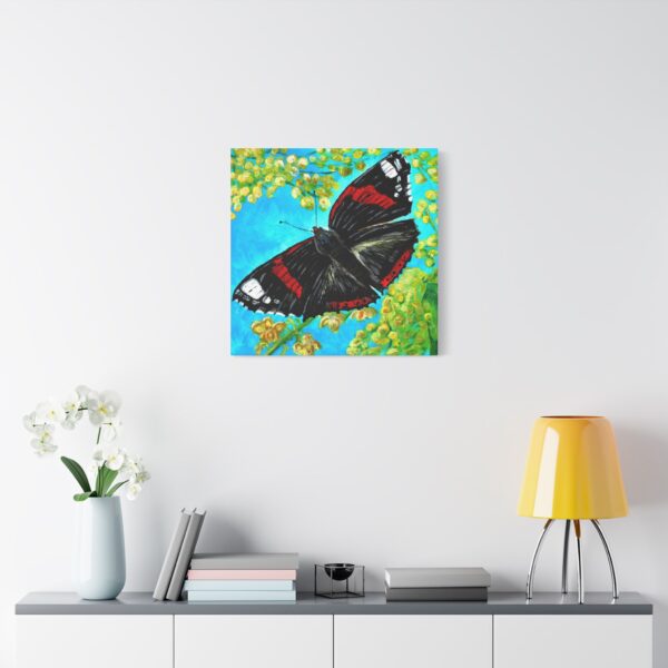 Butterfly Wall Art Canvas, Vibrant Nature Decor, Living Room Artwork, Gift for Nature Lovers, Floral Home Decoration