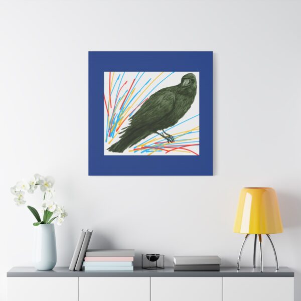 Artistic Crow Splash Canvas Print, Unique Wall Art Decor, Colorful Home Styling, Gift for Bird Lovers, Modern Art for Any Room