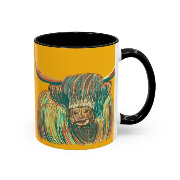 Highland Cow Mug - Whimsical Colorful Coffee Cup for Animal Lovers, Unique Gift for Birthdays, Holidays, Home Decor, Office Use