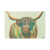 Highland Cow Wall Art, Colorful Canvas Print, Farmhouse Decor, Animal Lover Gift, Rustic Home Decor