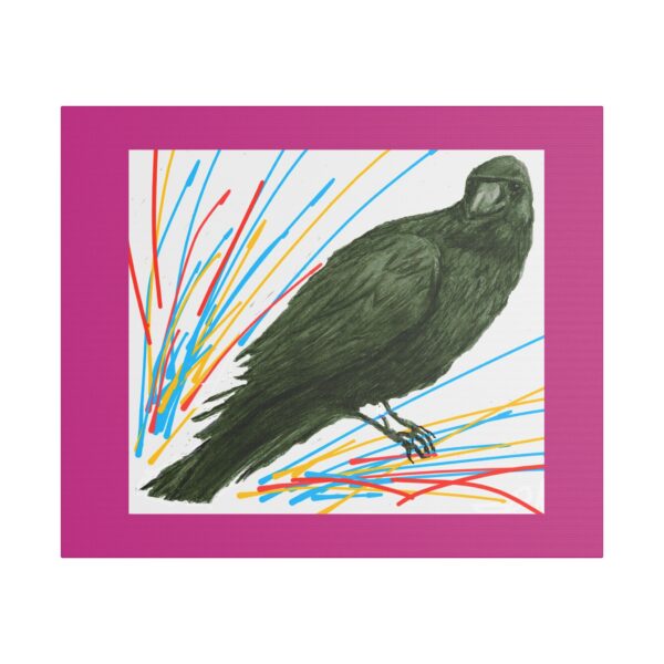 Artistic Crow Splash Canvas Print, Unique Wall Art Decor, Colorful Home Styling, Gift for Bird Lovers, Modern Art for Any Room