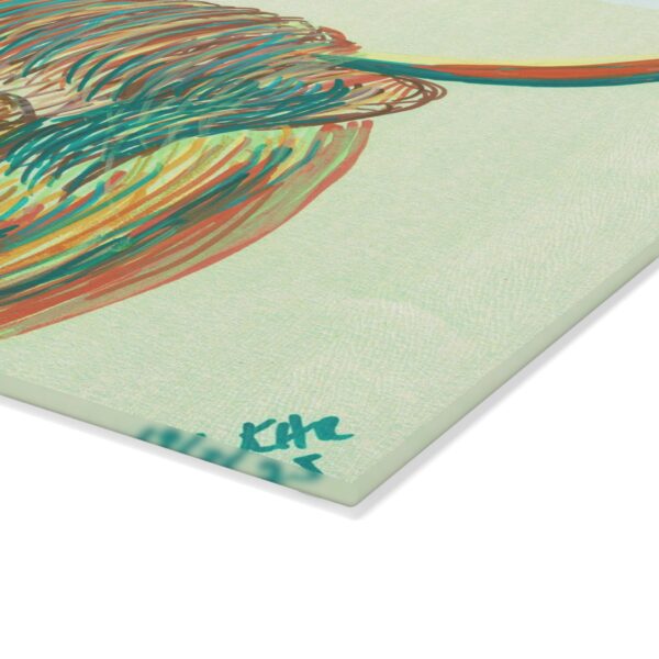 Colorful Highland Cow Glass Cutting Board - Rustic Kitchen Decor, Unique Gift for Home Cooks, Housewarming, Farmhouse Kitchen