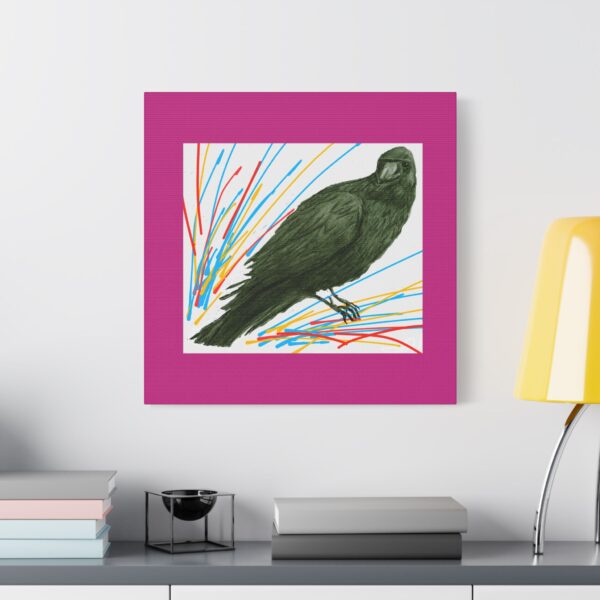 Artistic Crow Splash Canvas Print, Unique Wall Art Decor, Colorful Home Styling, Gift for Bird Lovers, Modern Art for Any Room