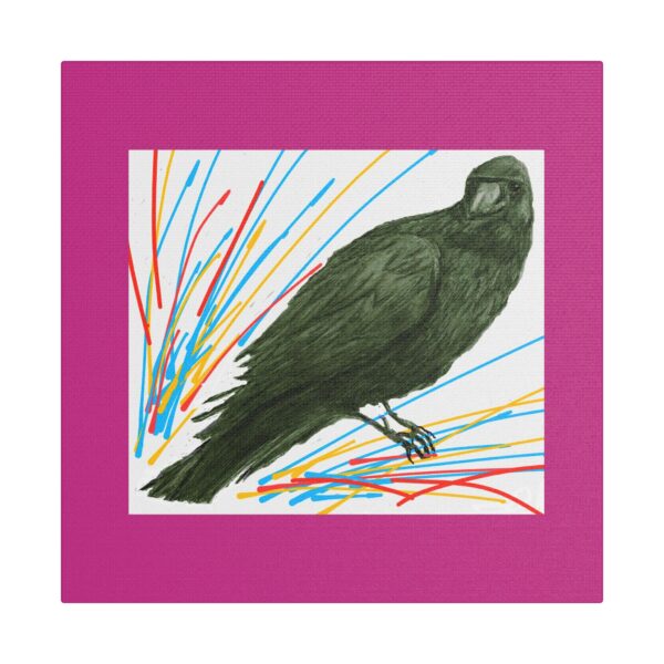 Artistic Crow Splash Canvas Print, Unique Wall Art Decor, Colorful Home Styling, Gift for Bird Lovers, Modern Art for Any Room