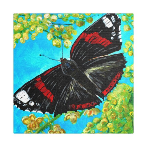 Butterfly Wall Art Canvas, Vibrant Nature Decor, Living Room Artwork, Gift for Nature Lovers, Floral Home Decoration