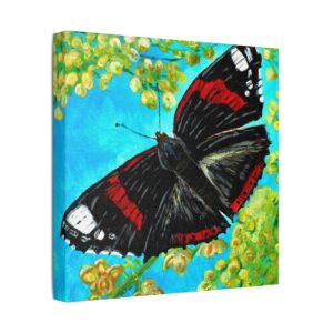 Butterfly Wall Art Canvas, Vibrant Nature Decor, Living Room Artwork, Gift for Nature Lovers, Floral Home Decoration