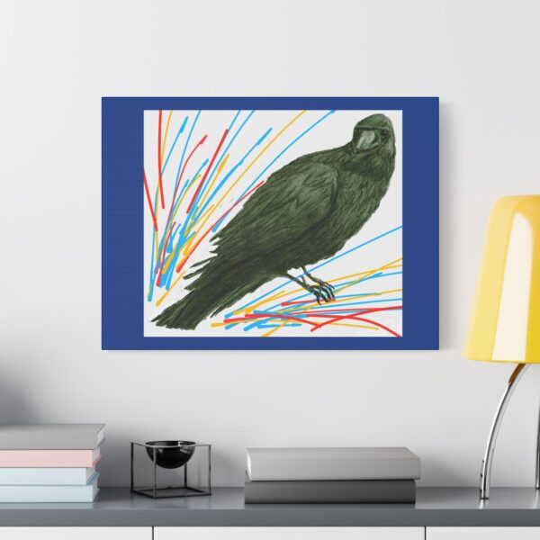 Artistic Crow Splash Canvas Print, Unique Wall Art Decor, Colorful Home Styling, Gift for Bird Lovers, Modern Art for Any Room