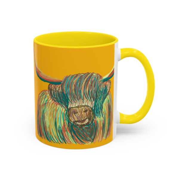 Highland Cow Mug - Whimsical Colorful Coffee Cup for Animal Lovers, Unique Gift for Birthdays, Holidays, Home Decor, Office Use