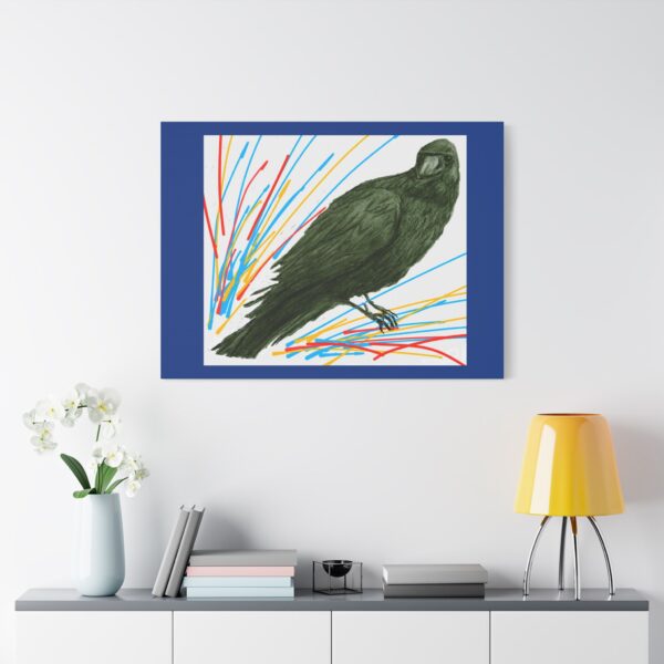 Artistic Crow Splash Canvas Print, Unique Wall Art Decor, Colorful Home Styling, Gift for Bird Lovers, Modern Art for Any Room