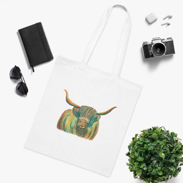 Highland Cow Tote Bag, Eco-Friendly Cotton Bag, Shopping Tote, Gift for Animal Lovers, Boho Style, Reusable Grocery Bag